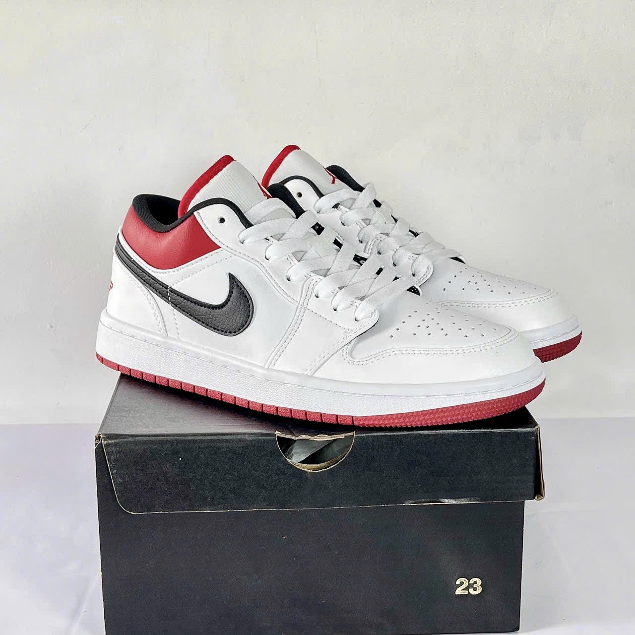 Giày Air Jordan 1 Low GS White Gym Red Like Auth