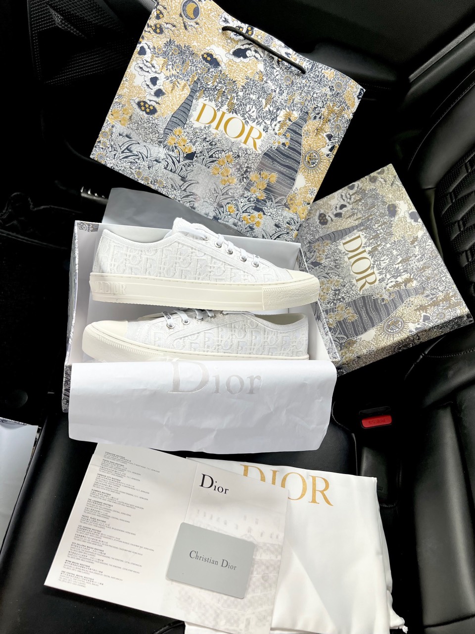 Giày Dior Walk Embroider Cotton Full White Like Auth