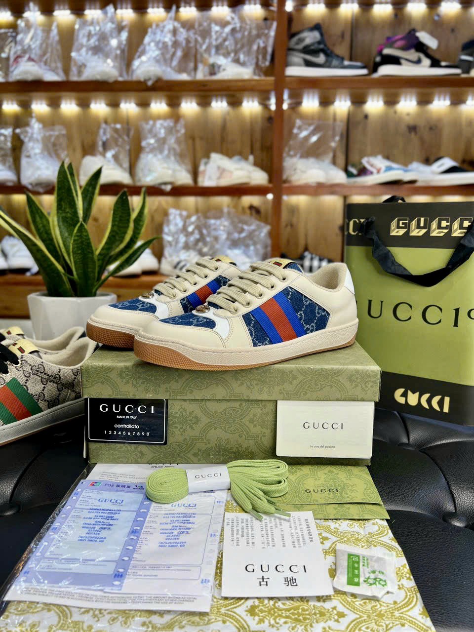 Giày Gucci Men's GG Screener Sneaker Like Auth