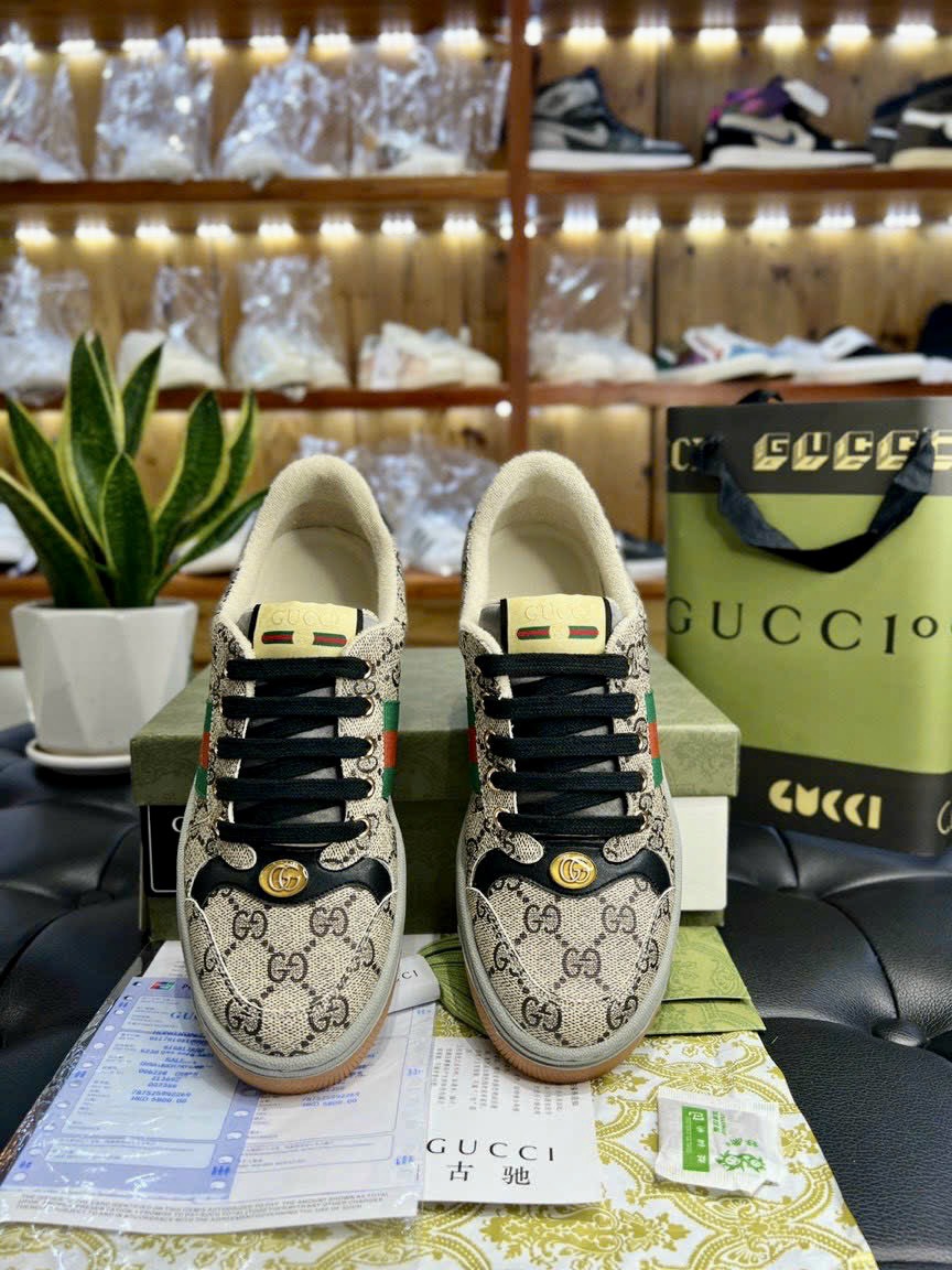 Giày Nam Gucci Screener Brown Like Auth
