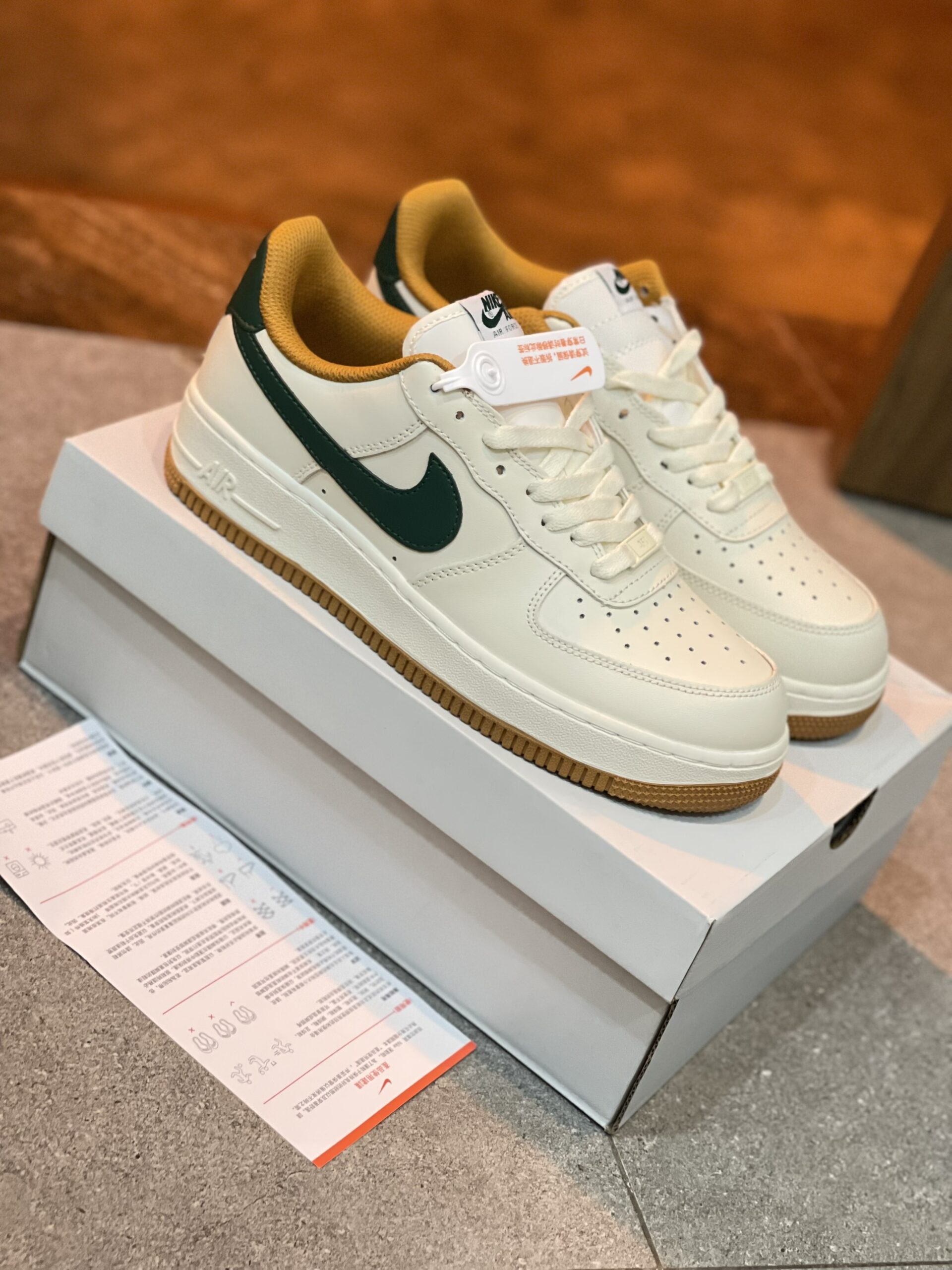 Giày Nike Air Force 1 Low Beige Green Gum Like Auth