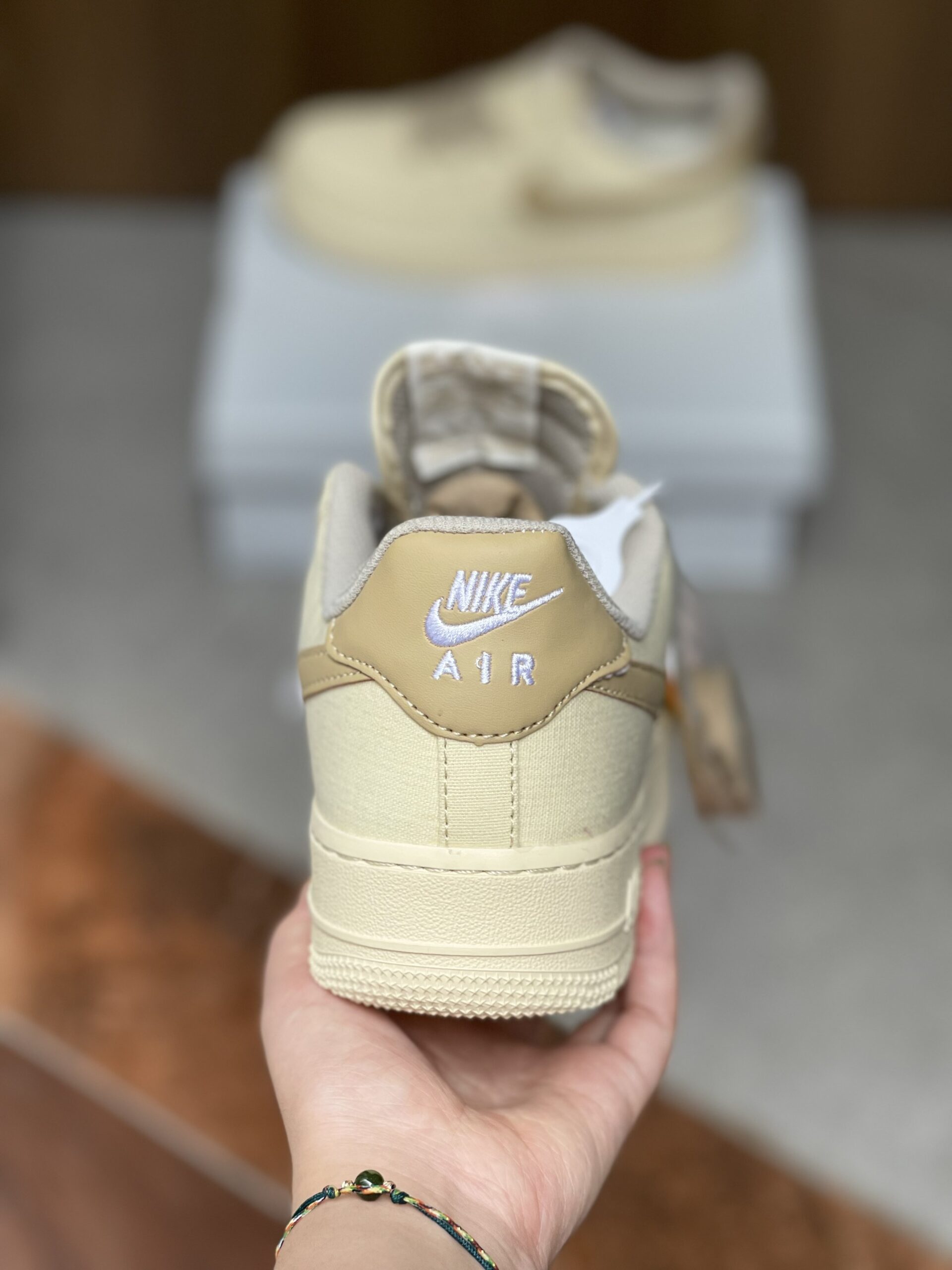 Giày Nike Air Force 1 Low Canvas Logo Tích Da Vàng Siêu Cấp