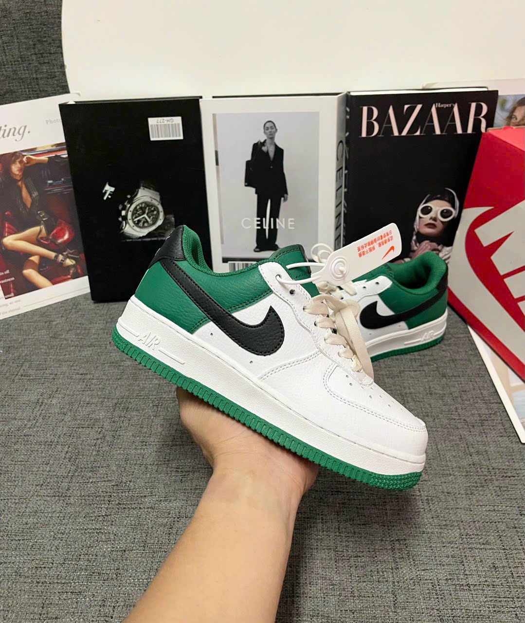 Giày Nike Air Force 1 Low White Green Siêu Cấp