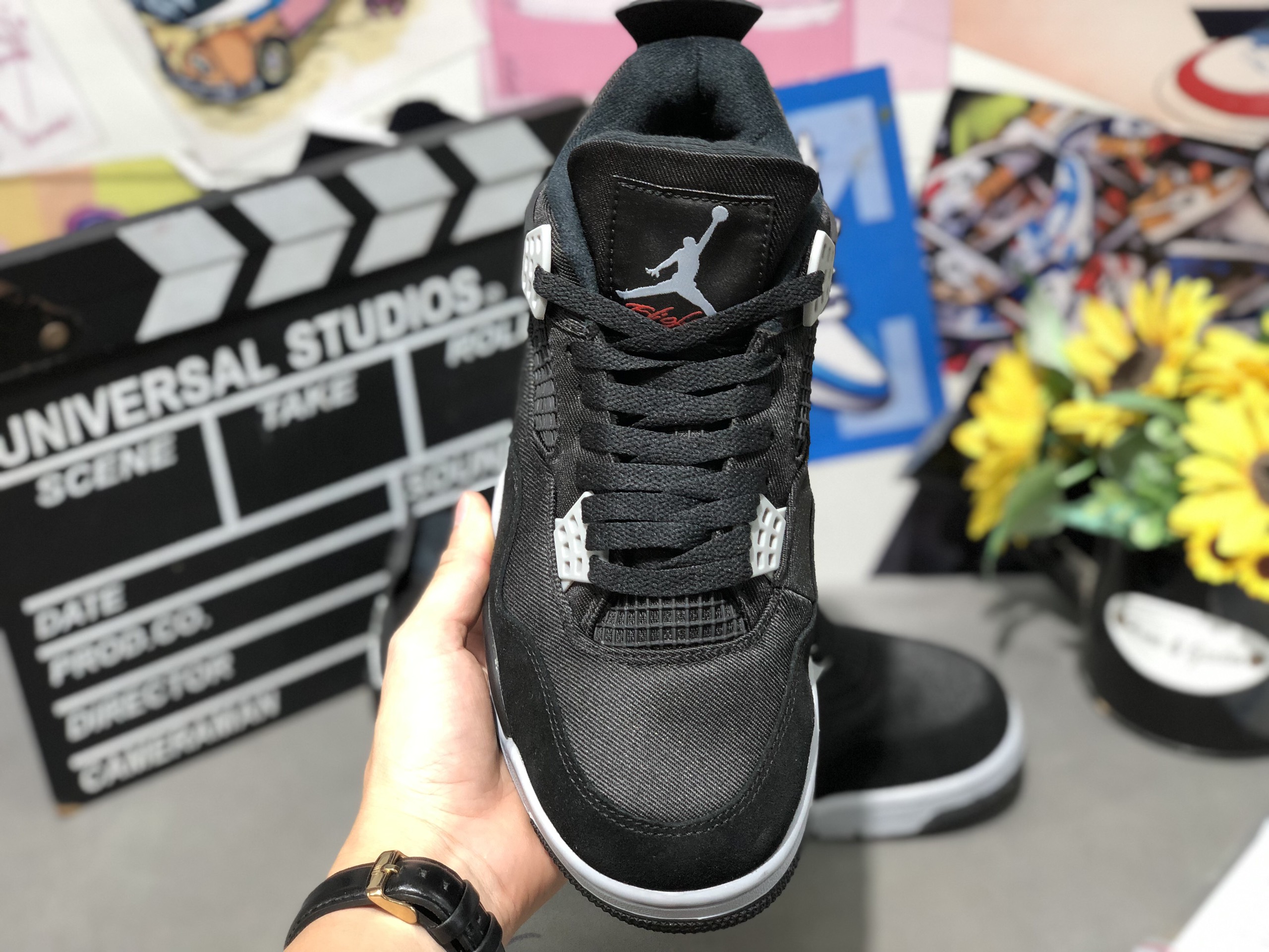 Giày Nike Air Jordan 4 Retro SE Black Light Steel Canvas Like Auth