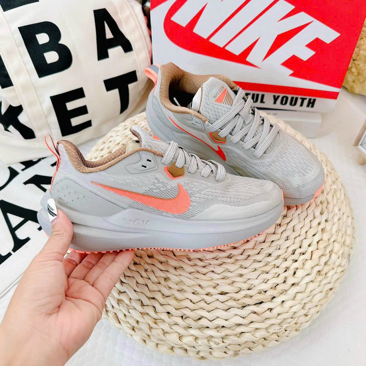 Giày Nike Air Zoom Grey Orange Siêu Cấp