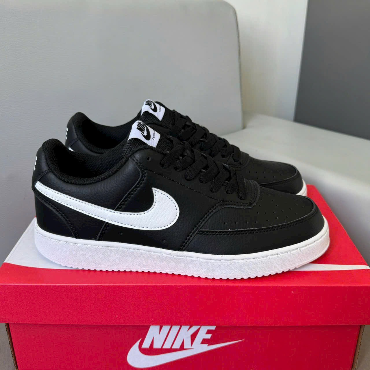 Giày Nike Court Vision Low Black White Like Auth
