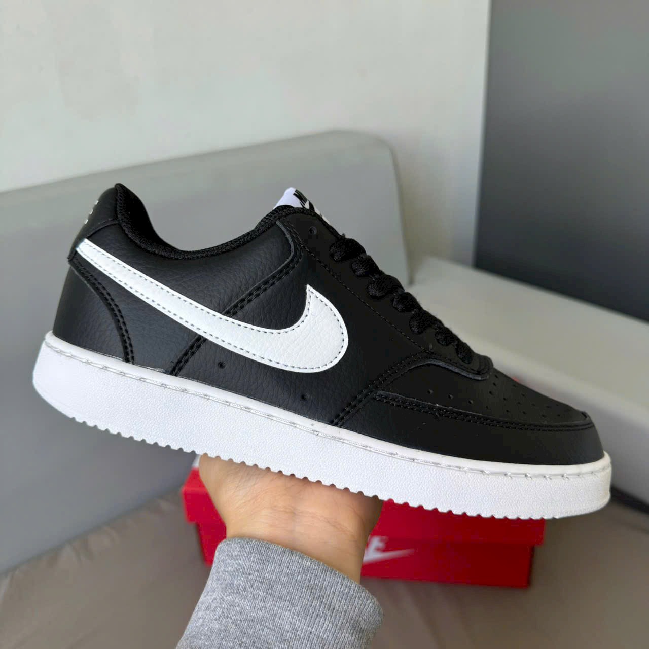 Giày Nike Court Vision Low Black White Like Auth