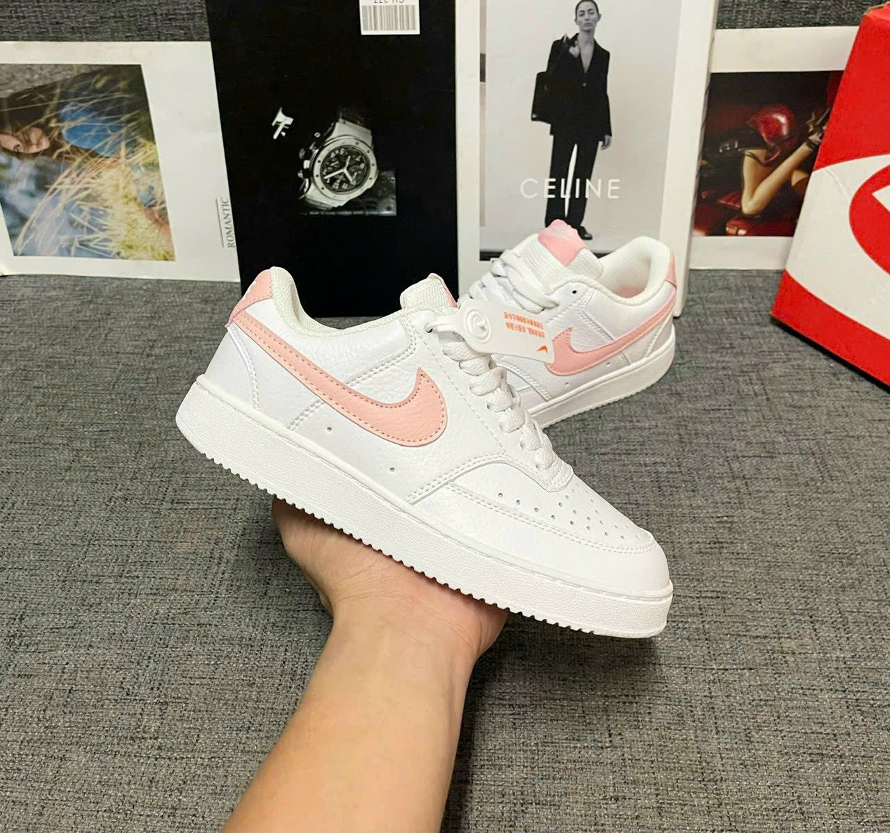 Giày Nike Court Vision Low White Pink Glazeo Siêu Cấp