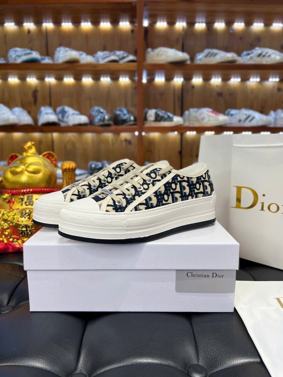 Giày Dior Walk'n' Platform Sneaker Deep Blue Cotton Canvas Best Quality