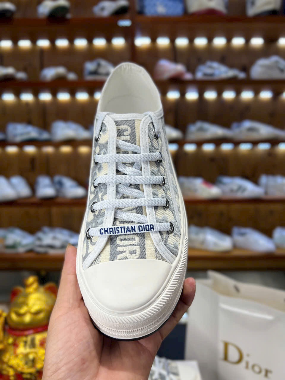 Giày Dior Walk'n' Platform Sneaker Gray Stone Cotton Canvas Best Quality