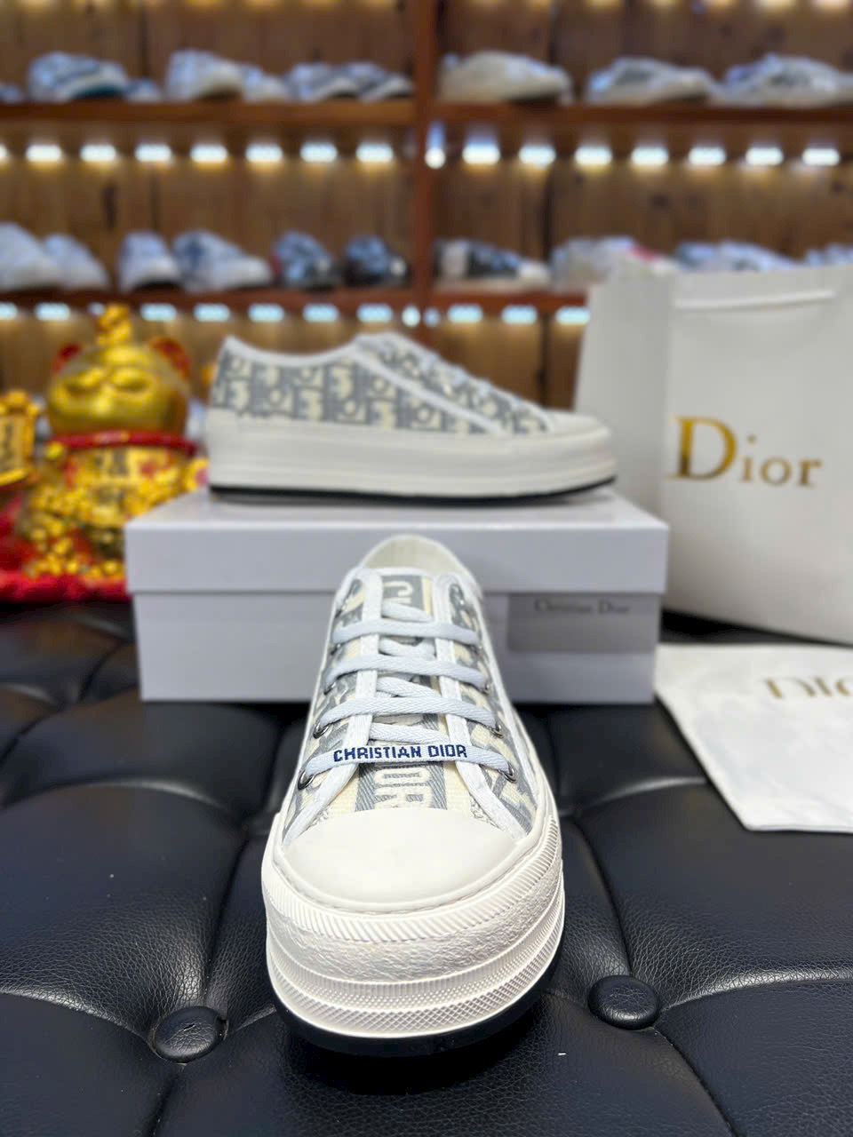 Giày Dior Walk'n' Platform Sneaker Gray Stone Cotton Canvas Best Quality