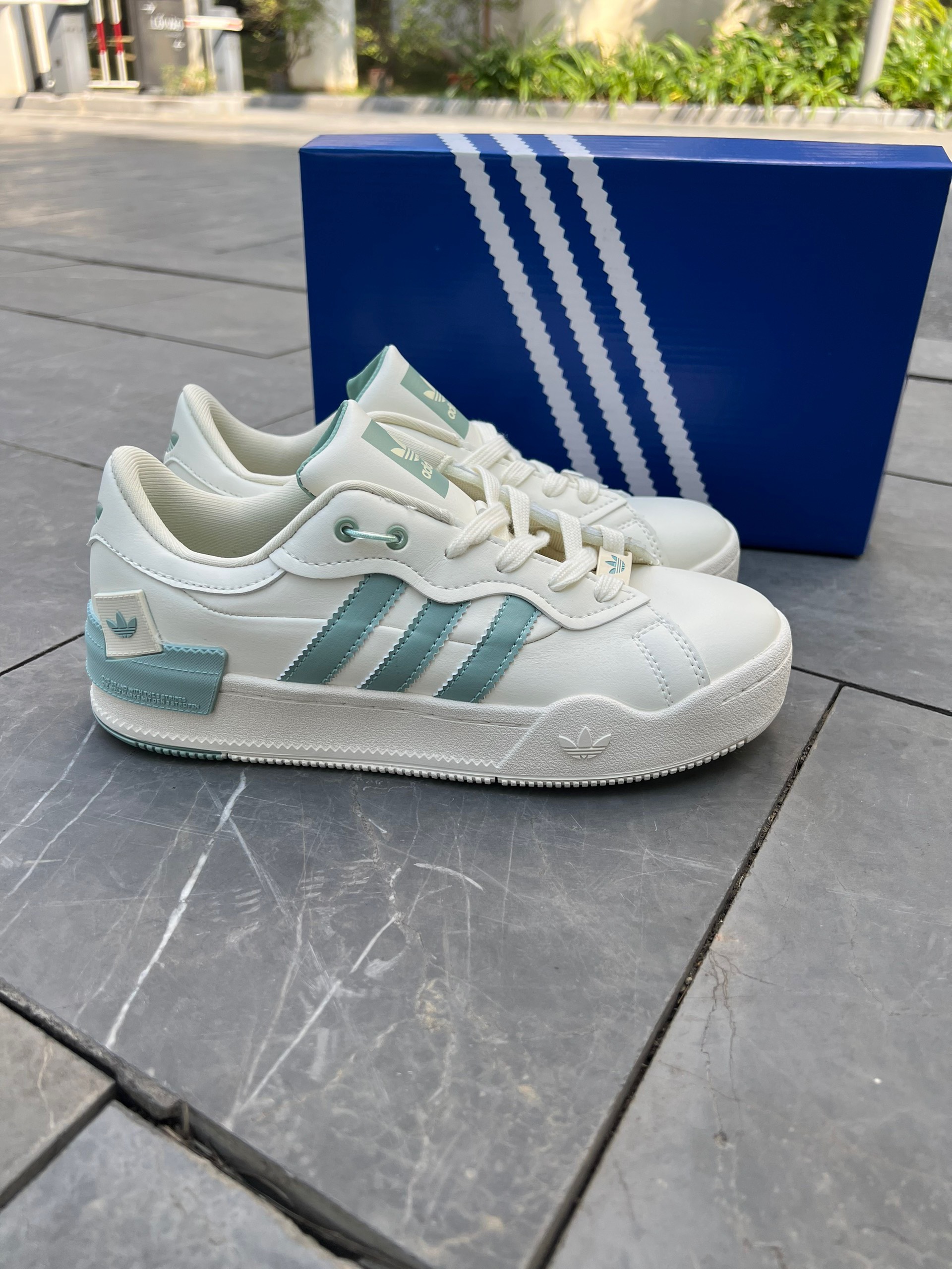 Giày Adidas Rey Galle White Dash Green Like Auth