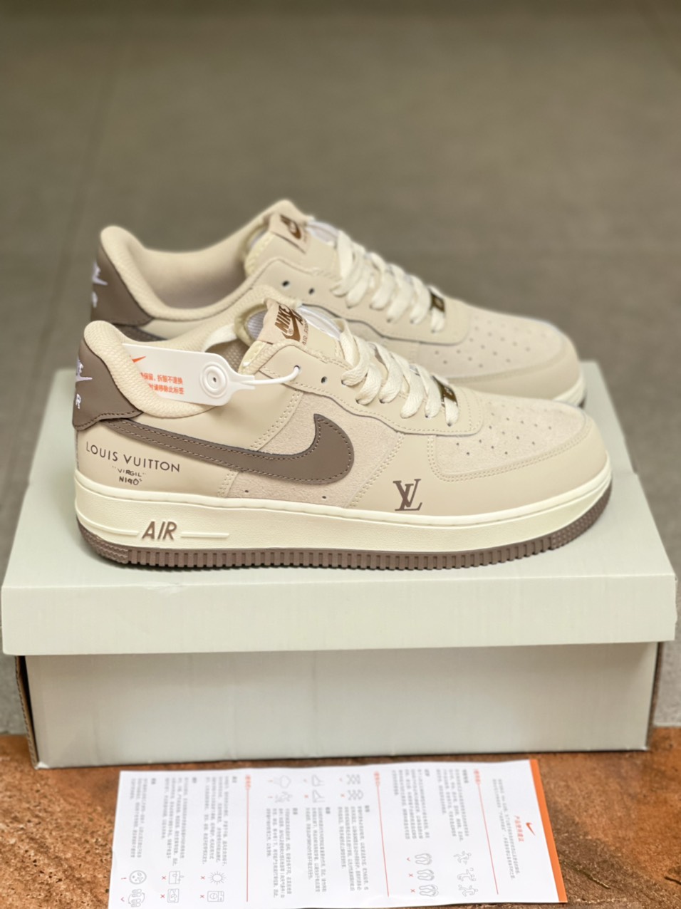 Giày Nike Air Force 1 Low Louis Vuitton Brown Like Auth