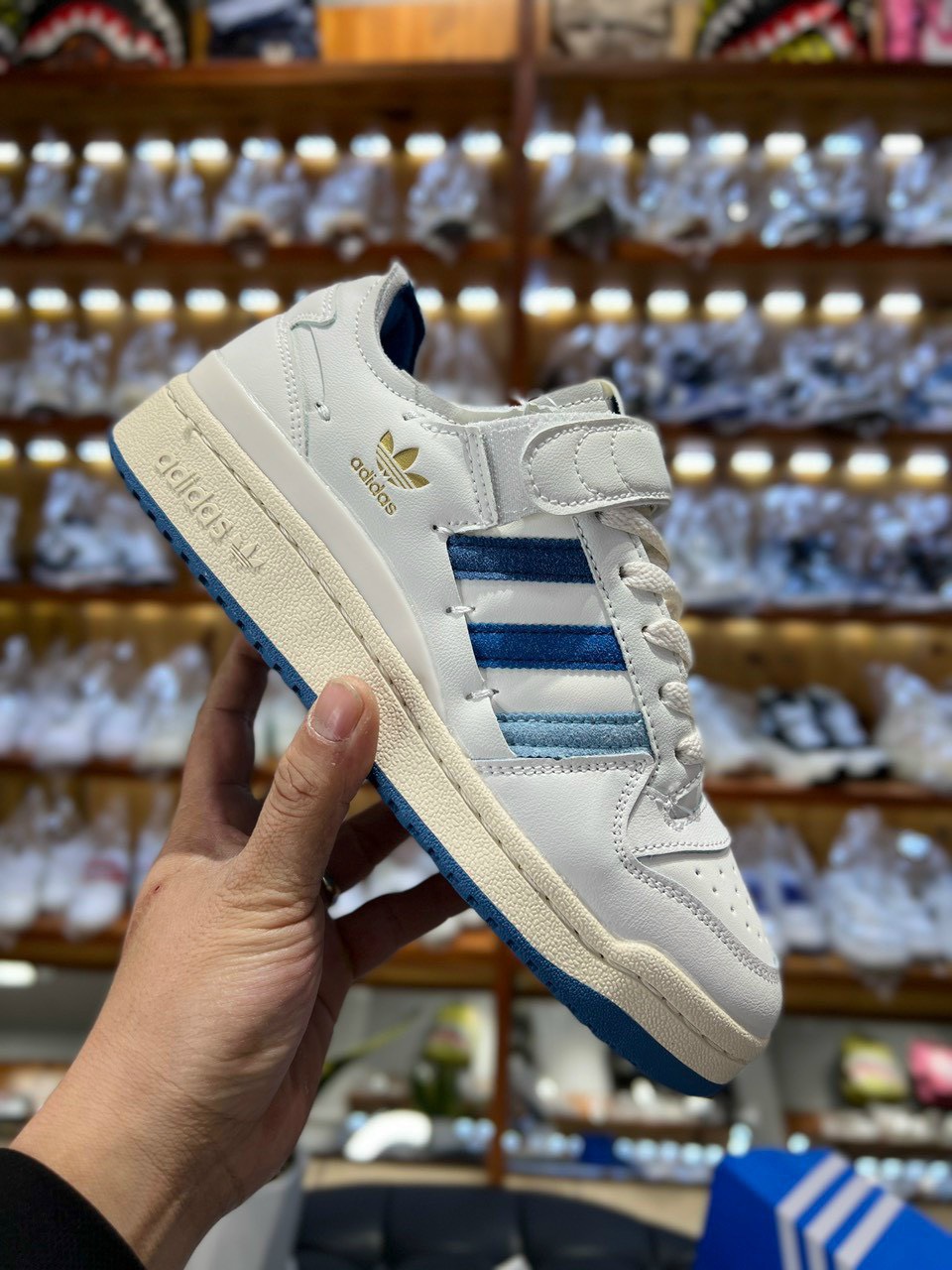 Giày Adidas Forum 84 Low White Altered Blue Like Auth