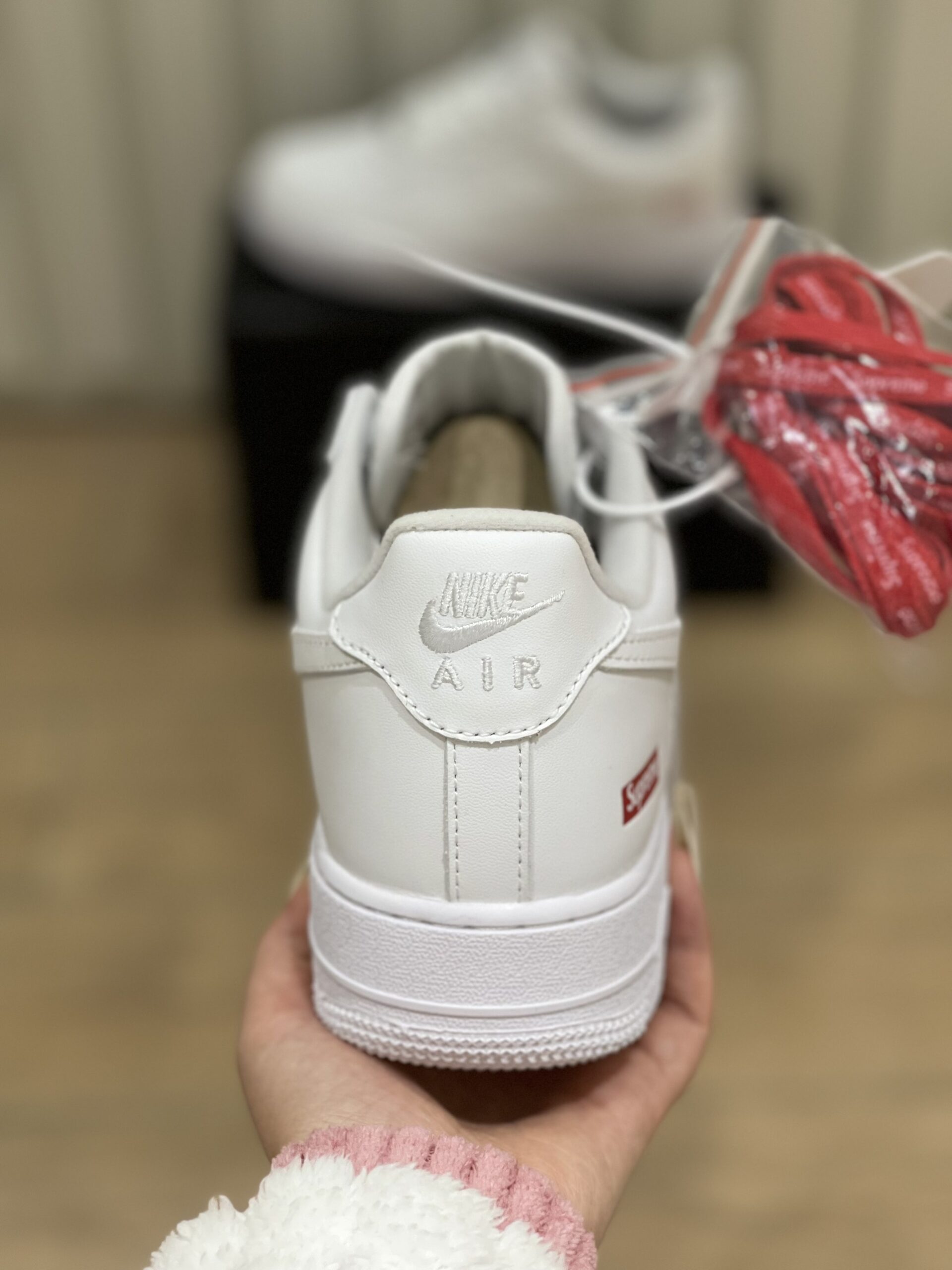 Giày Nike Air Force 1 Low Supreme White Red Best Quality