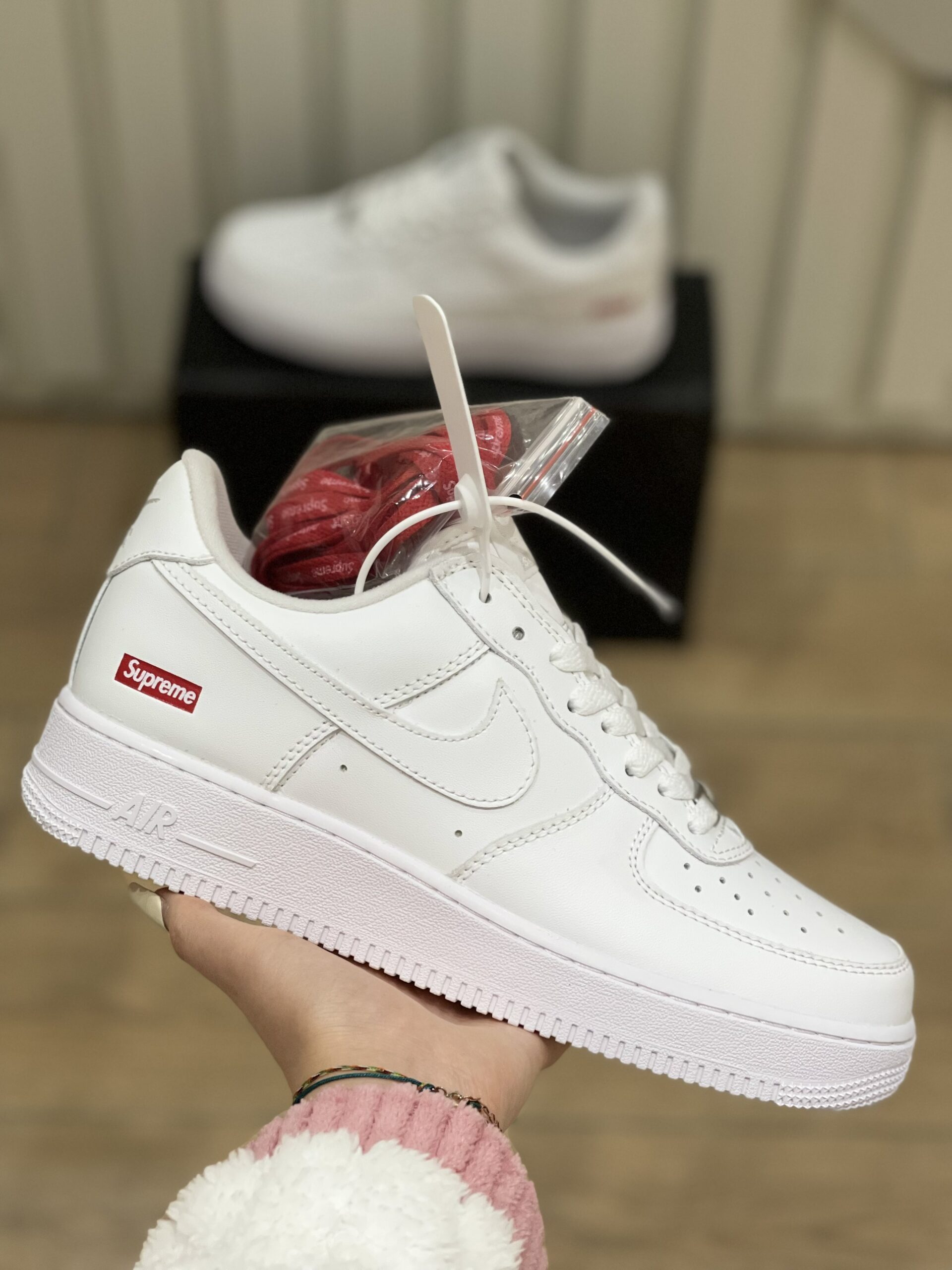Giày Nike Air Force 1 Low Supreme White Red Best Quality