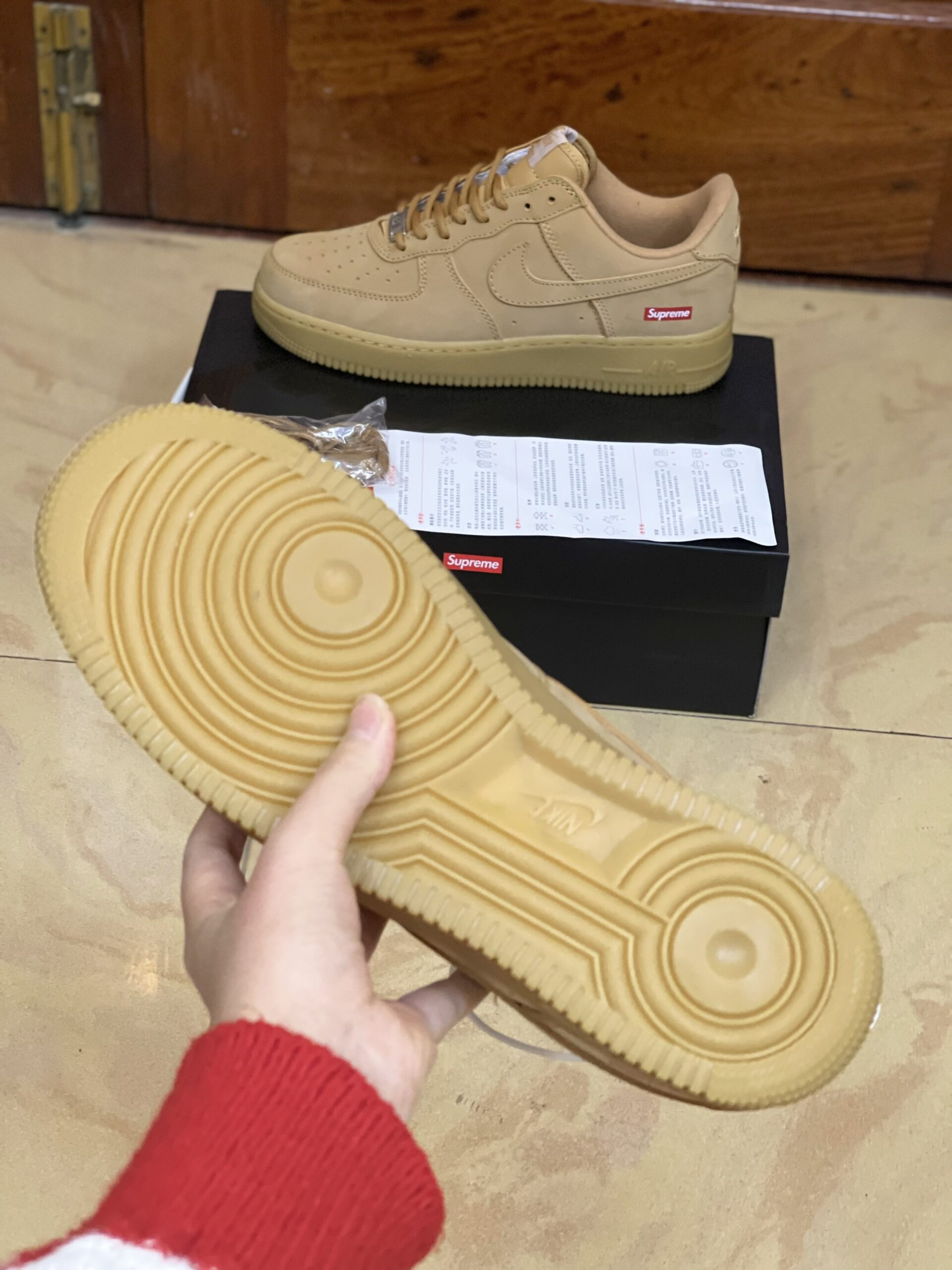 Giày Nike Air Force 1 Low X Supreme SP Wheat Best Quality